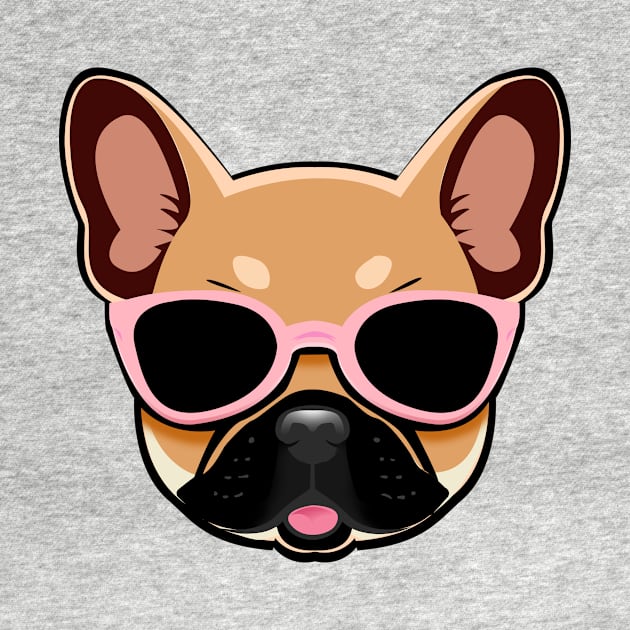 Brown Frenchie Dog in Pink Shades French Bulldog by 4U2NV-LDN